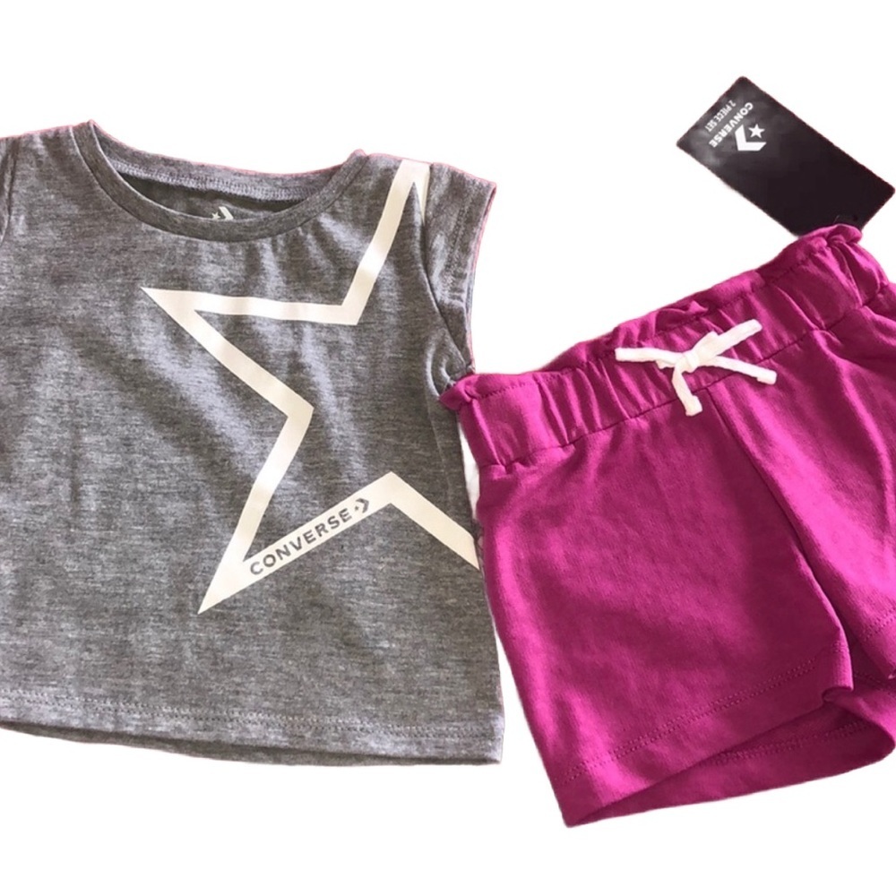 Converse NWT size 12M /2piece set pink and gray colors